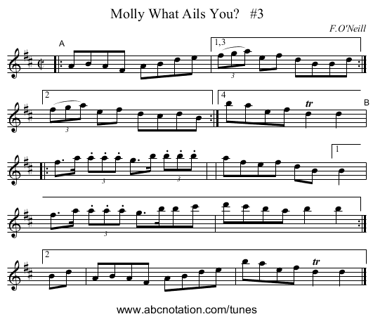 Molly What Ails You?   #3 - staff notation