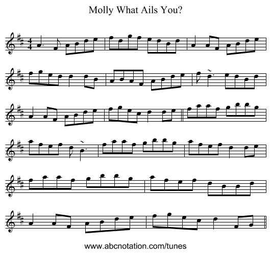 Molly What Ails You? - staff notation