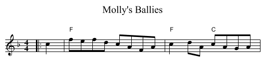 Molly's Ballies - staff notation