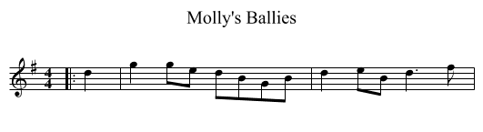 Molly's Ballies - staff notation