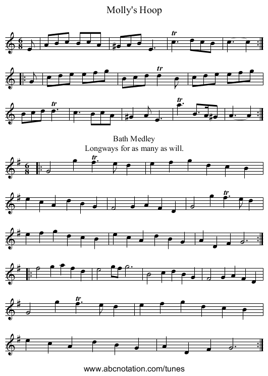 Molly's Hoop - staff notation