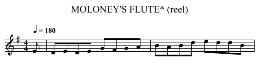MOLONEY'S FLUTE* (reel) - staff notation