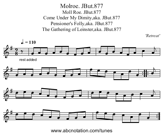 Molroe. JBut.877 - staff notation