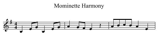 Mominette Harmony - staff notation
