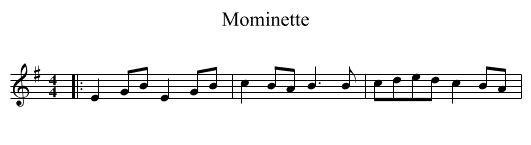Mominette - staff notation