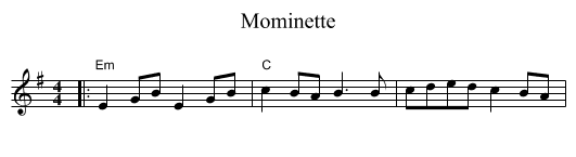 Mominette - staff notation