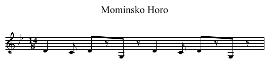 Mominsko Horo - staff notation
