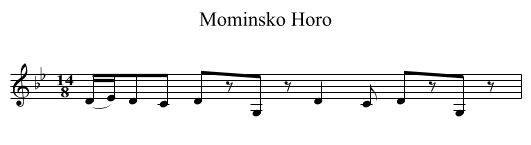 Mominsko Horo - staff notation