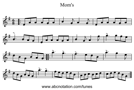 Mom's - staff notation