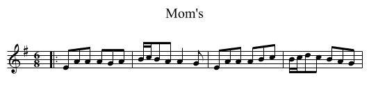 Mom's - staff notation