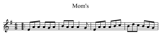 Mom's - staff notation