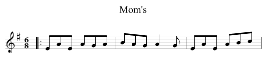 Mom's - staff notation