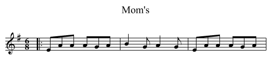 Mom's - staff notation