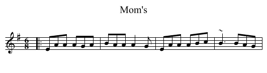 Mom's - staff notation