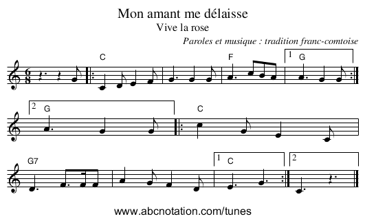 Mon amant me délaisse - staff notation