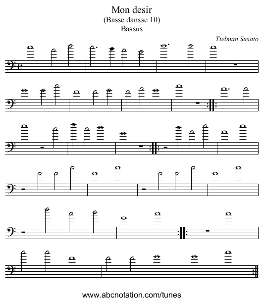 Mon desir - staff notation