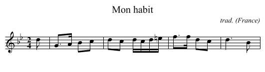 Mon habit - staff notation
