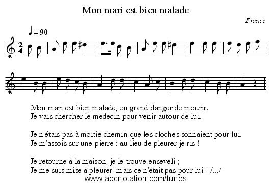 Mon mari est bien malade - staff notation
