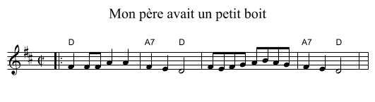 Mon p&egrave;re avait un petit boit - staff notation