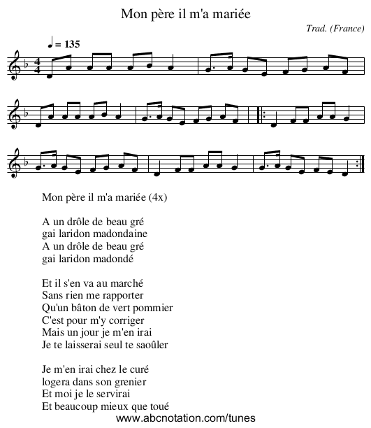 Mon père il m'a mariée - staff notation