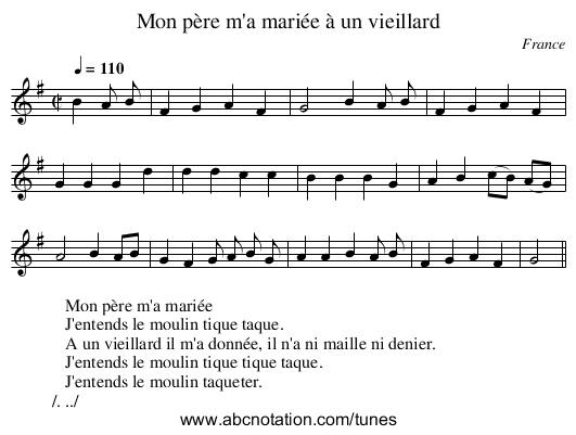 Mon père m'a mariée à un vieillard - staff notation