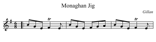 Monaghan Jig - staff notation