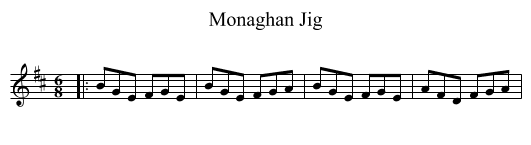 Monaghan Jig - staff notation