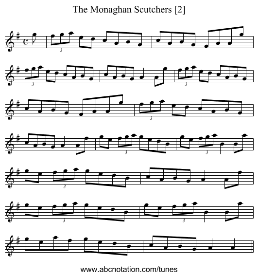 Monaghan Scutchers [2], The - staff notation