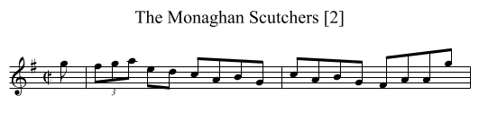 Monaghan Scutchers [2], The - staff notation