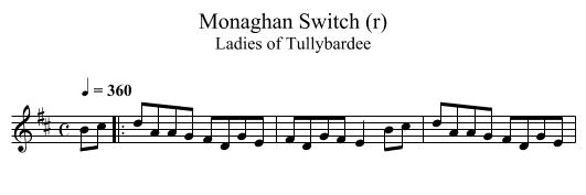 Monaghan Switch (r) - staff notation
