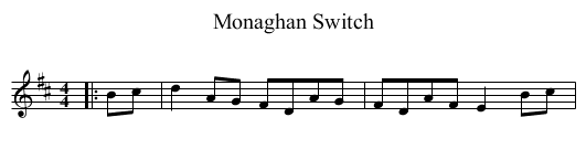 Monaghan Switch - staff notation