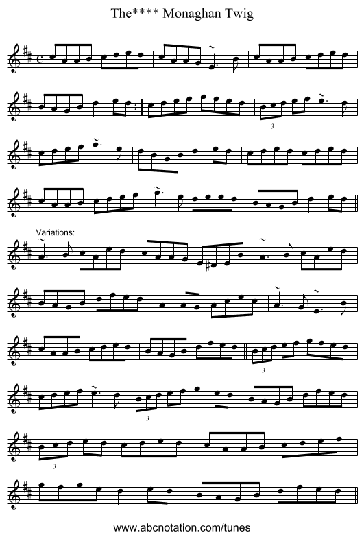 Monaghan Twig, The**** - staff notation