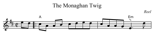 Monaghan Twig, The - staff notation