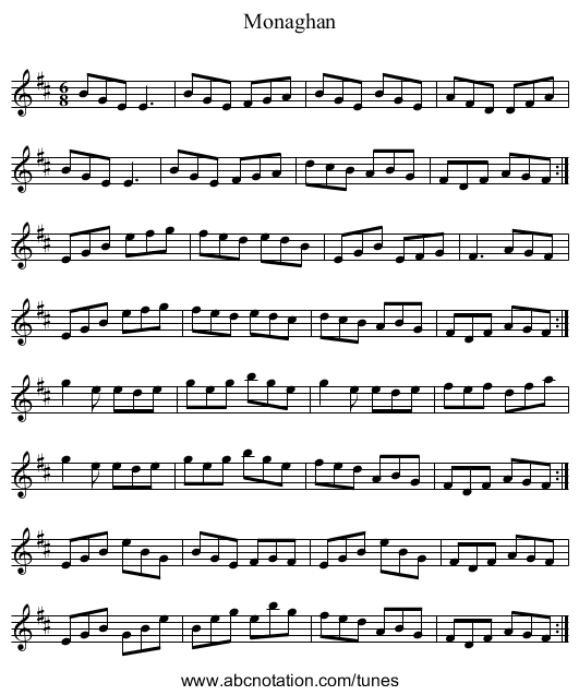Monaghan - staff notation