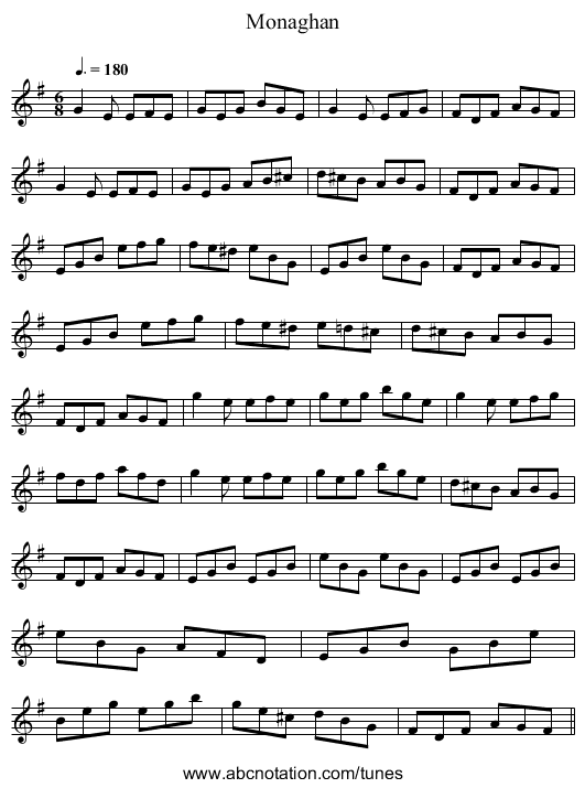Monaghan - staff notation