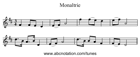 Monaltrie - staff notation