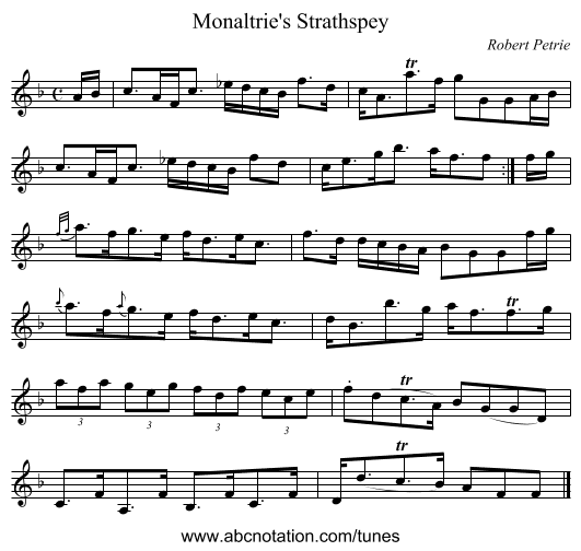 Monaltrie's Strathspey - staff notation