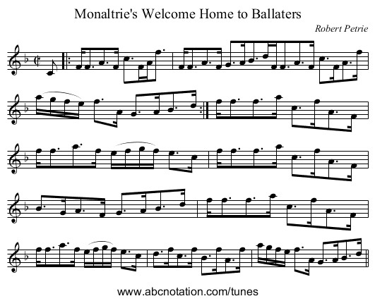 Monaltrie's Welcome Home to Ballaters - staff notation