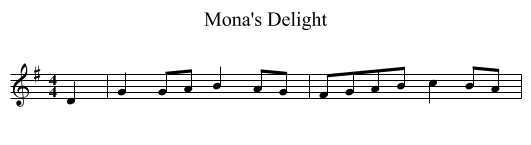 Mona's Delight - staff notation
