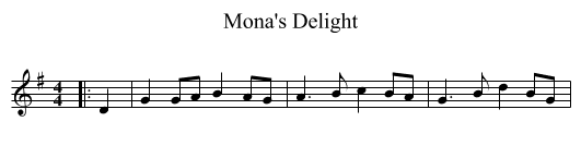 Mona's Delight - staff notation