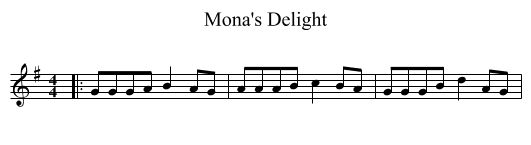 Mona's Delight - staff notation