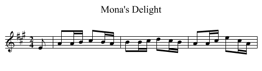 Mona's Delight - staff notation