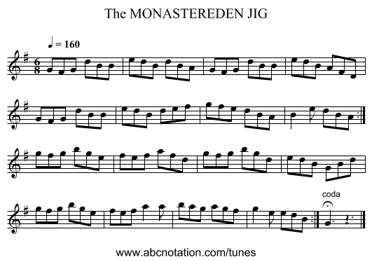 MONASTEREDEN JIG, The - staff notation