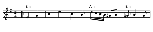Monastritch  [Em] - staff notation