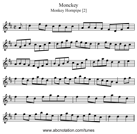 Monckey - staff notation