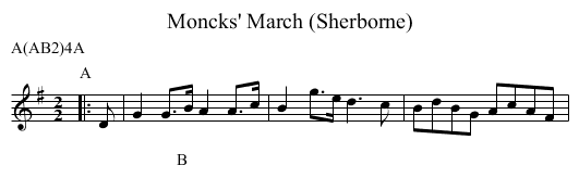 Moncks' March (Sherborne) - staff notation