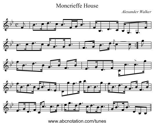 Moncrieffe House - staff notation