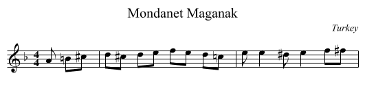 Mondanet Maganak - staff notation