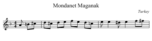 Mondanet Maganak - staff notation