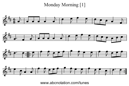 Monday Morning [1] - staff notation